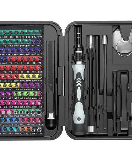 Professional 132-Piece Magnetic Precision Screwdriver Set with Durable Chrome-Vanadium Steel Bits and Color-Coded Handles for All Repair Needs