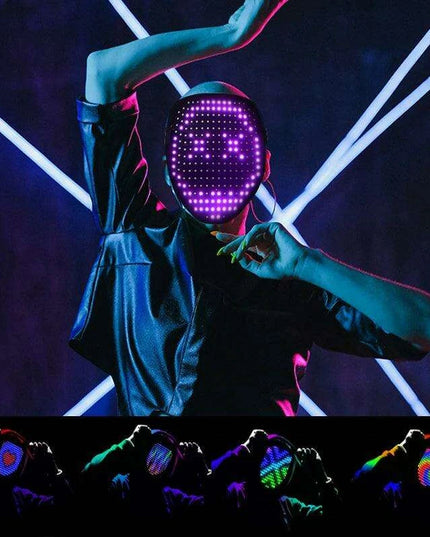 Dynamic LED Glow Mask with 50 Dazzling Patterns for Festive Fun