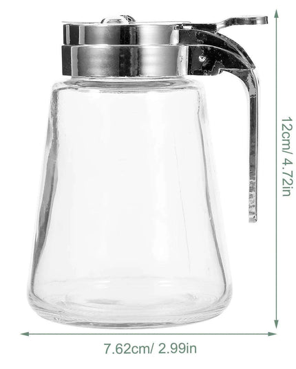 Stylish Glass and Stainless Steel Syrup & Cream Dispenser Duo - Essential Kitchen Set