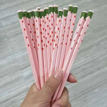 Sustainable Strawberry-Themed Ceramic Chopsticks - Stylish Non-Slip Utensils for Asian Dining