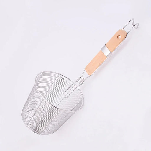 Stainless Steel Mesh Food Skimmer and Pasta Sieve for Kitchen - Durable Kitchen Tool for Frying and Draining