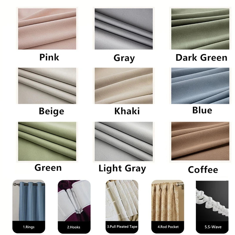 Extra Long 95% Blackout Jacquard Curtain – Custom Size, Up to 310 cm Height