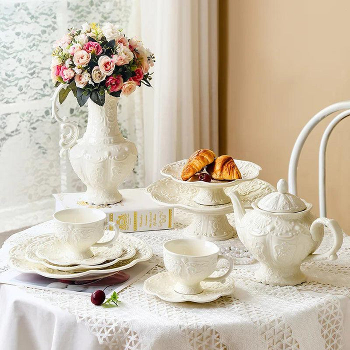 Elegant Palace Relief Ceramic Tea and Coffee Collection for Discerning Connoisseurs