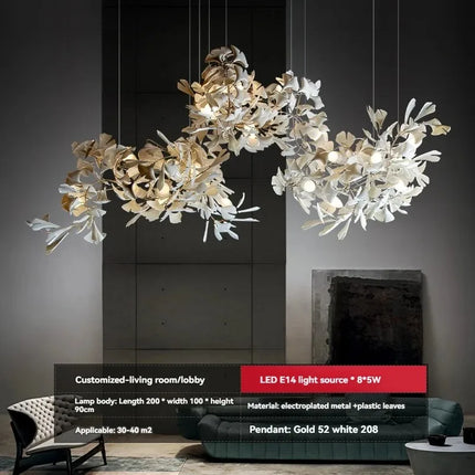 Ginkgo Leaf Combination Chandelier - Loft & Staircase