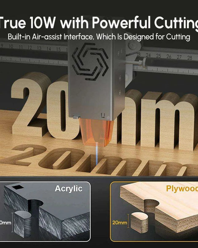 Alpha 10W High-Performance CNC Laser Engraver and Cutter Kit for Precision Woodworking & Metal Design