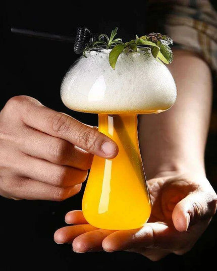 Whimsical Mushroom-Themed Cocktail Glass Set with Straw: Elevate Your Drink Experience