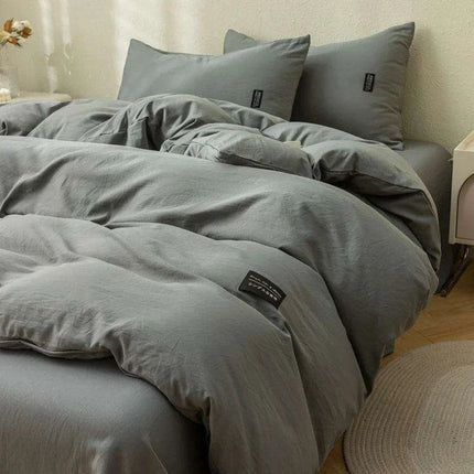 Minimalist Japanese-Inspired Duvet Cover Set with 2 Pillowcases - Luxurious & Cozy Bedding Experience