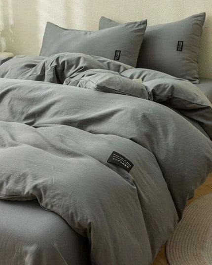 Minimalist Japanese-Inspired Duvet Cover Set with 2 Pillowcases - Luxurious & Cozy Bedding Experience