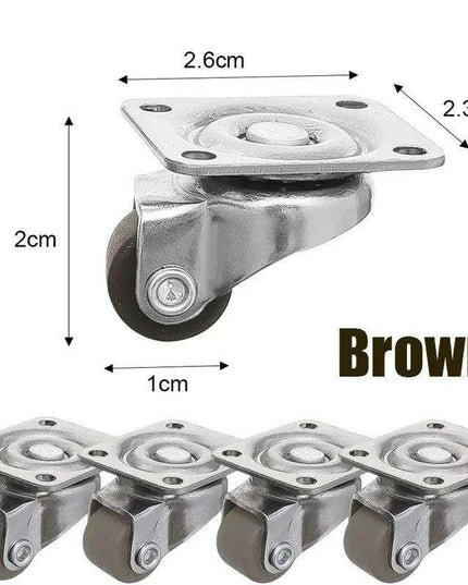 Revolutionary Mini Self-Adhesive 360° Swivel Soft Rubber Casters for Effortless Furniture Mobility - 24/1PCS