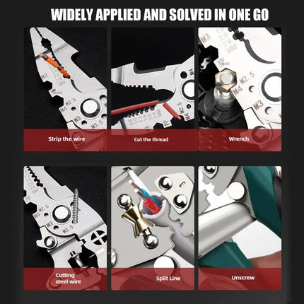 Foldable 18-in-1 Wire Stripping Pliers & Crimping Tool