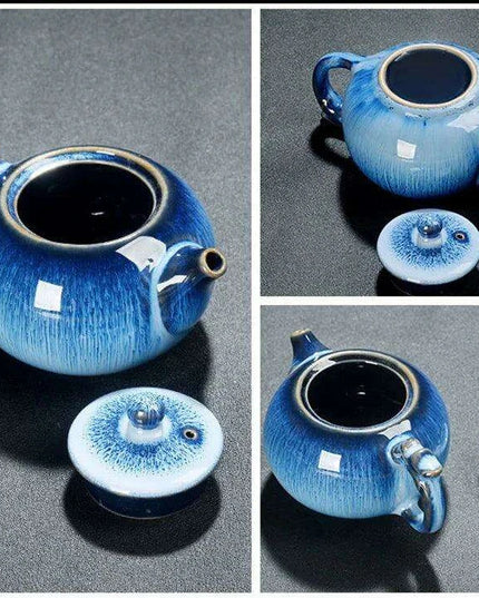 Exquisite Yixing Style Porcelain Teapot - 250ml Elegant Star Glaze Tea Set for Artful Brewing