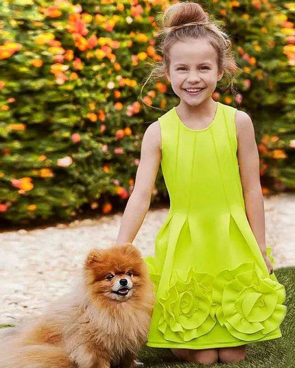 Summer Sleeveless Flower Princess Dress for Girls - Birthday Party Outfit for Kids