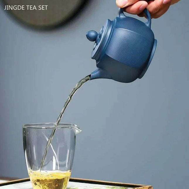 Handcrafted 240ml Yixing Purple Clay Teapot with Built-in Filter - Perfect for Oolong & Black Tea Ceremonies