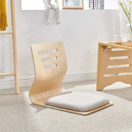 Japanese Minimalist Legless Floor Chair with Elegant Wooden Design - Ideal for Cozy Spaces