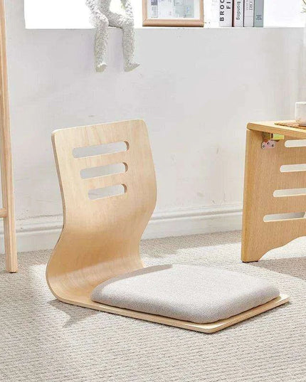 Japanese Minimalist Legless Floor Chair with Elegant Wooden Design - Ideal for Cozy Spaces