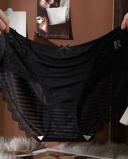 Luxurious Plus Size Lace and Silk Satin Briefs for Women