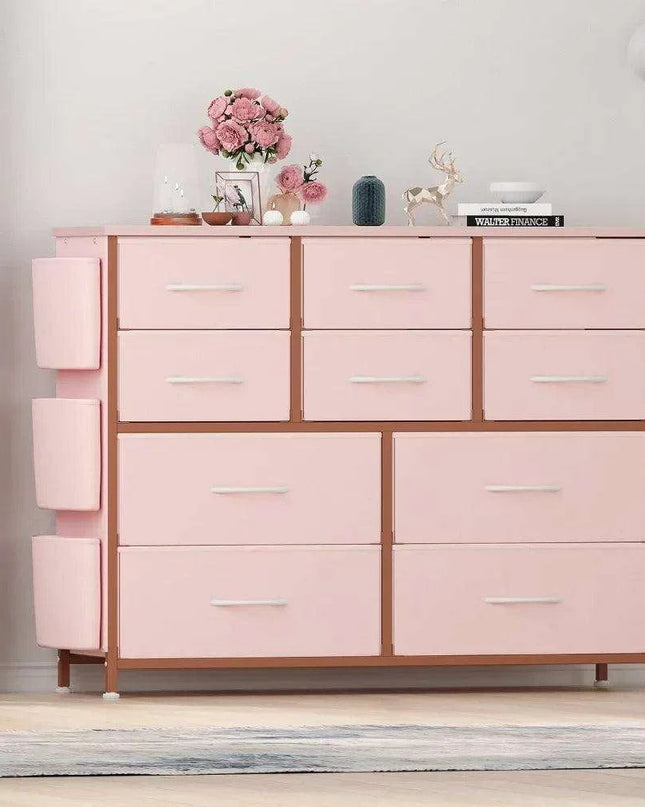 Elegant 10-Drawer Makeup Vanity with Side Pockets and Superior Stability
