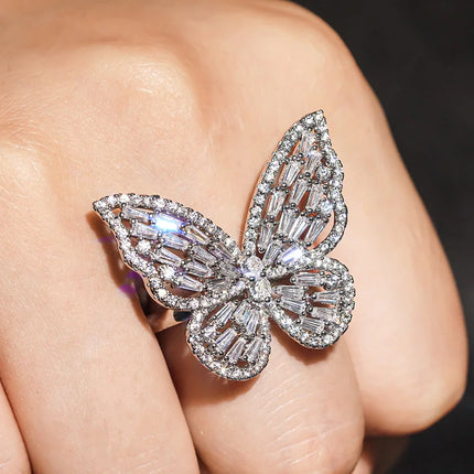 Shop1103832573 Elegant Zircon Bow Ring - Personalized Design, Wholesal