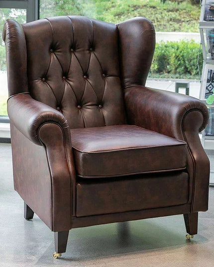 Elegant Leather Wingback Chair for Modern Living Areas