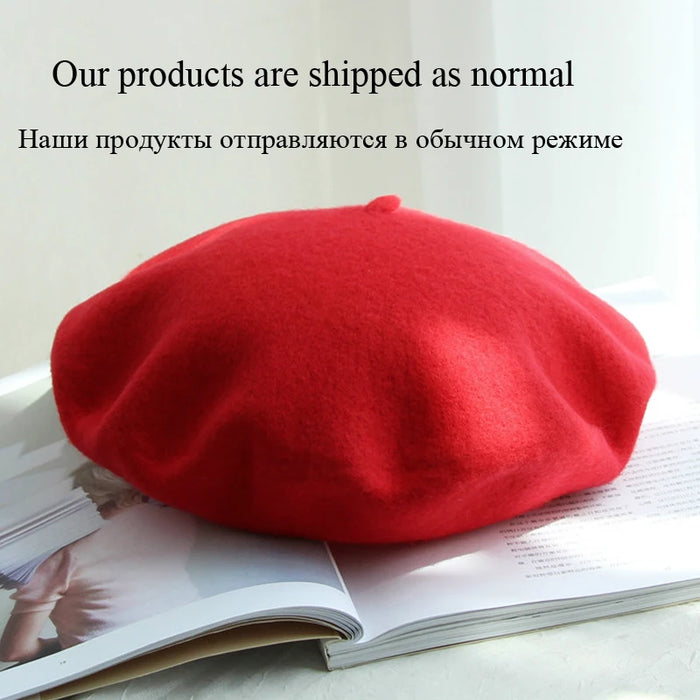 Stylish French Wool Beret for Women - Elegant and Cozy Artistic Hat