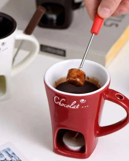 Elegant Ceramic Fondue Set with Butter Warmer for Decadent Dipping Experiences