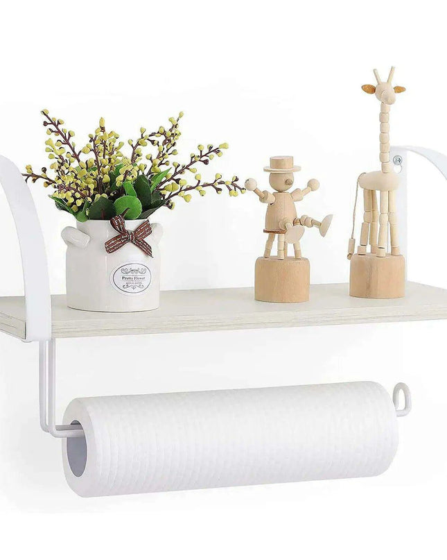 Rustic Wall-Mounted Organizer with Towel Rack and Shelf Storage