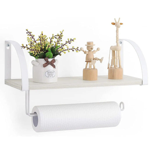 Rustic Wall-Mounted Organizer with Towel Rack and Shelf Storage