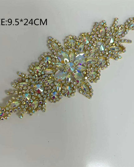 Glimmering Silver Rhinestone Floral Applique: Elegant Fashion Upgrade Accessory
