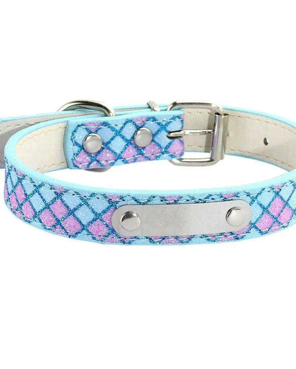 Glamorous Personalized Engraved Leather Dog Collar with Sparkling Accents