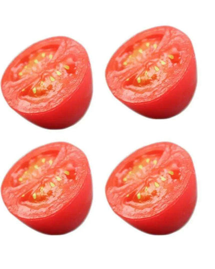 4-Piece Realistic Faux Cherry Tomatoes - Lifelike Decorative Fruit for Home Accent