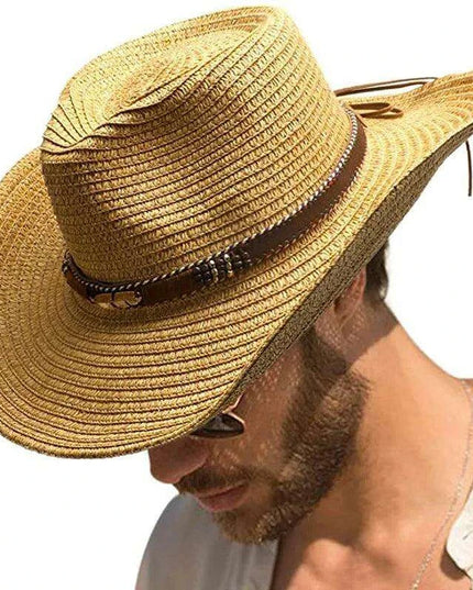 Lake Blue Western Cowboy Straw Hat Unisex with Adjustable Size
