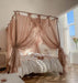 Elegant Sheer Linen Canopy Bed Drapes with Complete Mosquito Net Set