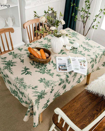 Chic Pine Green Festive Table Cover - Sophisticated Dining Essential