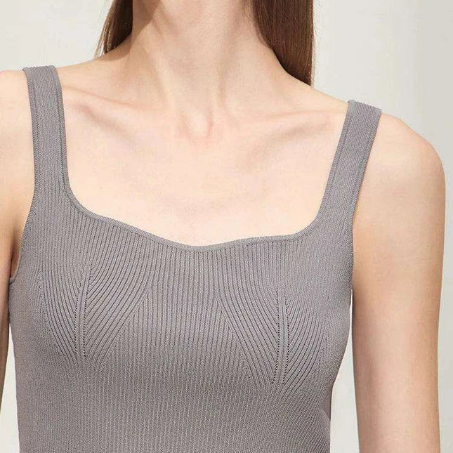 Chic Square Neck Knitted Summer Camisole Top for Women