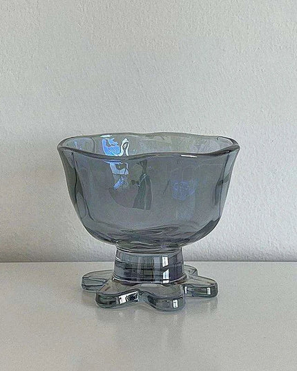 Elegant Floral Glass Dessert Bowl