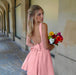 Elegant White Cotton Backless Dress with Oversized Bow - Effortless Sophistication for Any Occasion