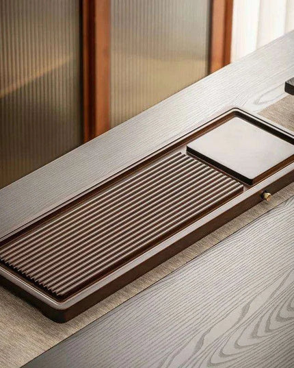 Sophisticated Japanese Ash Wood Serving Tray with Drainage for Effortless Entertaining