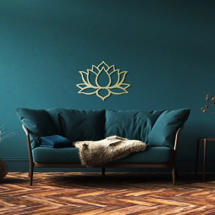 Large Gold Lotus Metal Wall Art – Elegant Home Decor & Bridal Gift