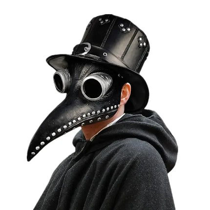 Black Rubber Plague Doctor Mask Costume Halloween Cartoon Spooky Steampunk Gas Latex Mask for Kids and Adults Cosplay Props black-rubber-plague-doctor-mask-costume-halloween-cartoon-spooky-steampunk-gas-latex-mask-for-kids-and-adults-cosplay-props-1