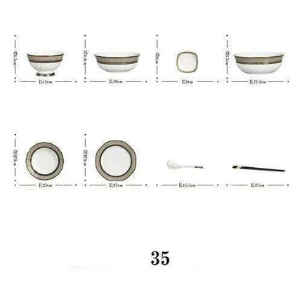 Luxury Bone-Inspired Outdoor Dining Set with Elegant Ceramic Tableware