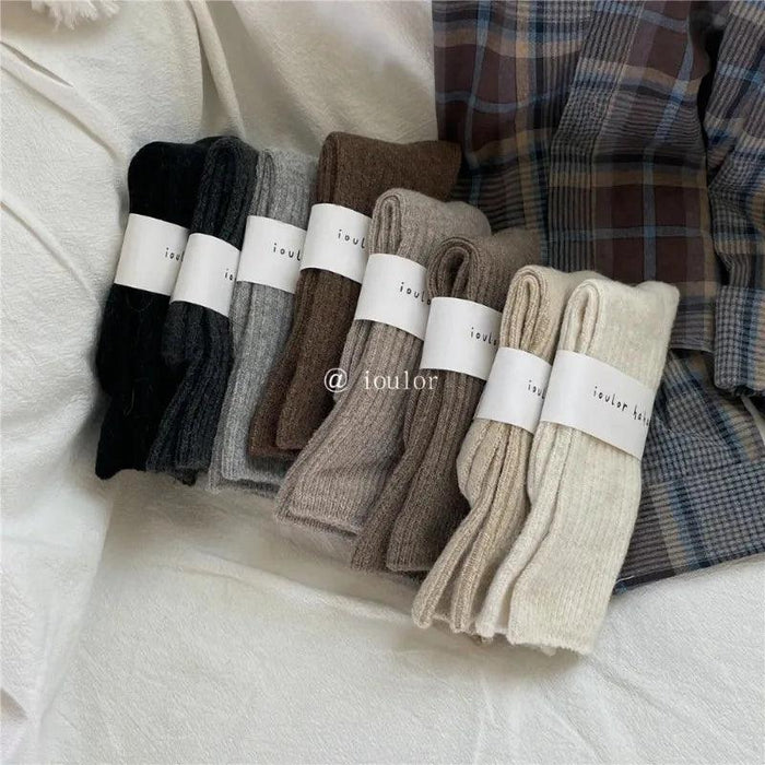 Cozy Cashmere Blend Thermal Crew Socks for Women - Ultimate Warmth and Comfort