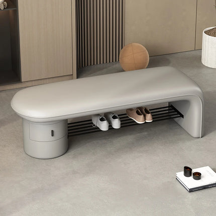 Treasure Home Modern Shoe Changing Stool with Drawers & Minimalist Des
