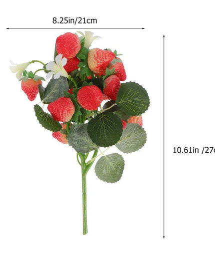 Artificial Strawberry Blossom Bouquet - Set of 3