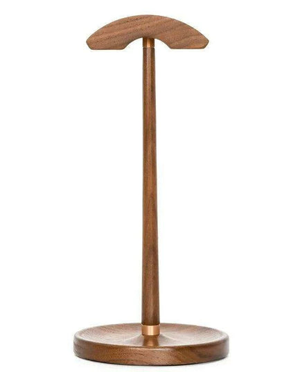 Elegant Walnut and Copper Earphone Stand - Chic Organizer for a Refined Workspace