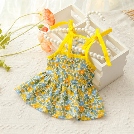 Sphynx Cat Floral Suspender Dress