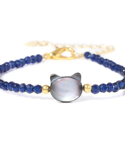 Charming Cat Lovers Beaded Bracelet - Colorful 3mm Jewelry Gift for Women and Girls