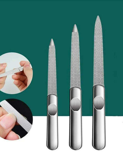 Salon-Worthy Nails Made Easy with Stainless Steel Nail File Set - 3 Sizes