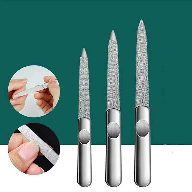 Salon-Worthy Nails Made Easy with Stainless Steel Nail File Set - 3 Sizes