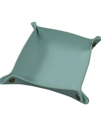 Chic Faux Leather Folding Valet Tray - Elegant Organizer for Home and Office