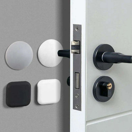 Self-Adhesive Silicone Door Handle Bumpers - Elegant Shock Absorbing Wall Protectors (Single Unit)